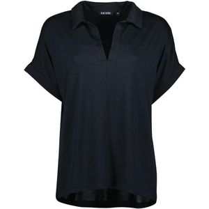 Blue Seven dames blouse - blouse dames - 105807 - zwart met polokraag - maat 46