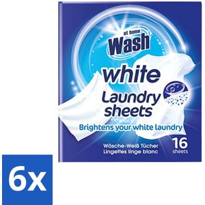 At Home - Wash - Wasdoekjes - Witte Was - Tegen Verkleuring - 12 Doekjes - Voordeelverpakking - 6 stuks