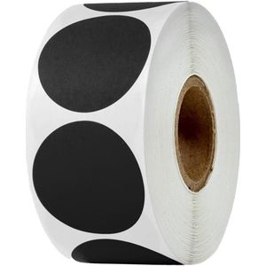 500 Black Round Thermal Labels Stickers Adhesive Dots on Roll Suitable for Office Labelling (Black) Pack