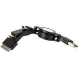 Usb Naar Mini Usb + Micro Usb + Ipad/Ipod - Zelfoprollend