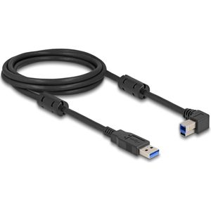 Delock USB 5 Gbps Cable Type-A male to Type-B male 90° left angled 2 m