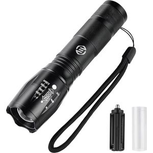 Equivera Militaire Zaklamp - Zaklamp LED Oplaadbaar - Meerdere Standen - Waterdicht - voor Thuis, Kamperen, Noodgevallen