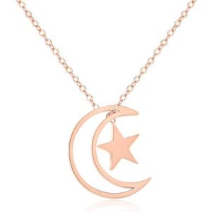 Cilla Jewels ketting Moon Star rosegoud Verguld