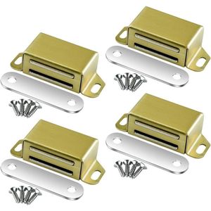 Magneetsnapper voor kastdeuren - Sterke 14 kg magneetsluitingen - Roestvrij staal - Schuifladen - Deursluiter voor meubels en balkondeuren - Goud (4 stuks)