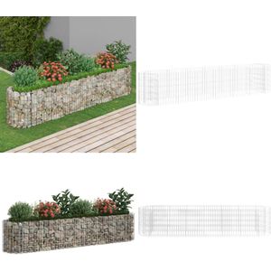 vidaXL Gabion plantenbak verhoogd 260x50x50 cm gegalvaniseerd ijzer - Verhoogde Plantenbak - Verhoogde Plantenbakken - Plantenbak - Bloembak