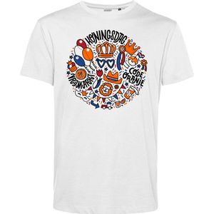 T-shirt Koningsdag Bol | Koningsdag kleding | Oranje Shirt | Wit | maat XL