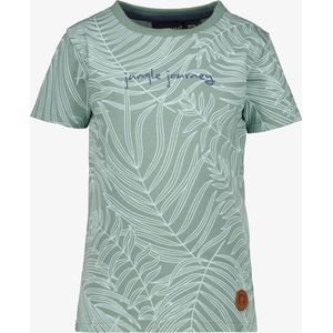 Unsigned jongens T-shirt groen met blaadjesprint - Maat 122/128