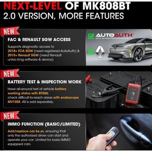 OBD2 Scanner - Diagnosecomputer - Slimme diagnosetool - Foutverwijdering - Automotivo Autodiagnose Scantool - Actieve test voor sleutelcodering - Zwart