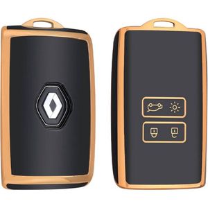 Autosleutel hoesje - TPU Sleutelhoesje - Sleutelcover - Autosleutelhoes - Geschikt voor Renault & Dacia - goud - A4 - Renault Clio, Renault Megane, Renault Captur, Renault Zoe, Renault Twingo, Renault Arkana, Renault Austral, Renault Rafale, Renault