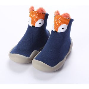 Anti-slip schoentjes - sok sloffen - Eerste loopschoentjes van Baby-Slofje - Blauw Vos - maat 18/19