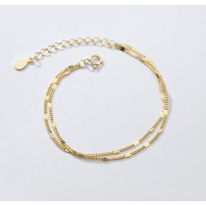 armband dames goudkleurig | dubbele armband dames | zilver 925 | zilveren armband | goudkleurig | cadeau voor vrouw | cadeau voor haar | kerstcadeau voor vrouw | kerstcadeautje