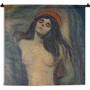 Wandkleed Edvard Munch - Madonna - Edvard Munch Wandkleed katoen 150x150 cm - Wandtapijt met foto