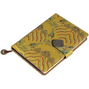 Notebook Chinese Yun Brocade - Journal - Dagboek - Rainbow Yellow - Hardcover met magneet slot - 22 x 15 cm.