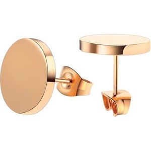Stud Oorbellen - Ronde Oorknoppen - Edelstaal - LGT Jewels - Rose - 6mm
