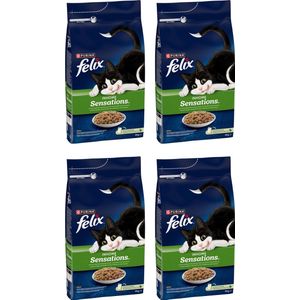 Felix Inhome Sensations - Kattenvoer Droogvoer - Kip Kalkoen & Groenten - 4 x 4 kg