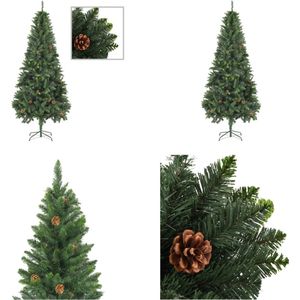 vidaXL Kunstkerstboom met dennenappels 210 cm groen - Kerstboom - Kerstbomen - Kunstboom - Kunstbomen
