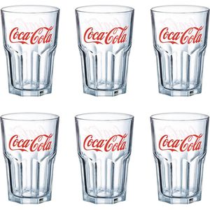 Luminarc Coca Cola Tumbler Drinkglazen/Waterglazen met opdruk - 40 cl - 6 stuks