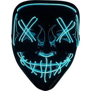 Shutterlight® Purge LED Masker - Licht Blauw - Halloween Masker - Feest Masker - Festival - Cosplay