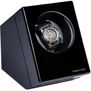 Watchwinder - Augusta - Automatisch horloge opwinden - Doos - Box - Opbergbox horloge - Werkt op lichtnet – 1 horloge - Carbon hoogglans