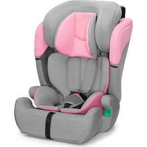 Kinderstoel Auto - Autostoel - Kinderzitje - Zitverhoger - Autozitje - Licht Grijs met Roze