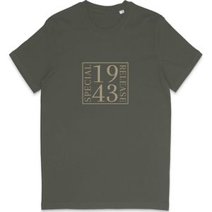 T Shirt Dames Heren - Speciale Uitgave 1943 - Geboortejaar Verjaardag - Khaki Groen - XXL