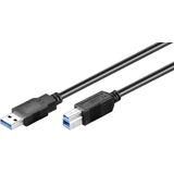 Goobay USB naar USB-B kabel - USB3.0 - tot 0,9A / zwart - 5 meter