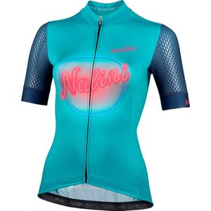 Nalini Dames Fietsshirt korte mouwen - wielrenshirt Blauw Zwart - HOLLYWOOD LADY JERSEY Octane/Black - L