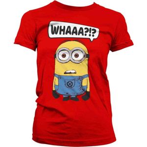 Minions Dames Tshirt -L- Whaaa?!? Rood