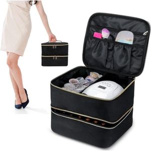 Dubbele nagellak opbergdoos - 30 flessen organizer - nageldroger tas met lamp - nageldesign accessoires Nagellakdoos