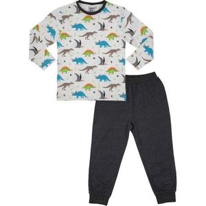 Nature Planet Dinosaurus kinderpyjama pyjama vrolijke dino's  (100% Oeko-tex gecertificeerd) maat 128-134 maat 8-9 jaar