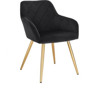 Néos® Velvet Eetkamerstoel - Ergonomisch - Metaal - Zwart - 81 cm Hoog