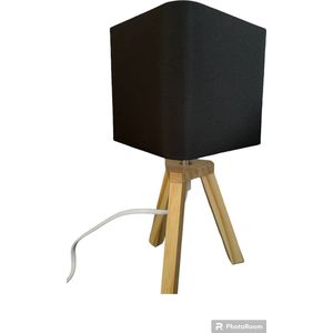 Absolu Chic - LED Tafellamp - Driepot Tafellamp - Nachtkast - Retro Nachtlamp - Bureaulamp - E14 fitting - 25W max - 230v - Zwart