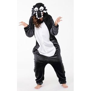 Wolf Onesie Pak Kostuum Outfit Huispak Jumpsuit Verkleedpak - Verkleedkleding - Halloween & Carnaval - SnugSquad - Kinderen & Volwassenen - Unisex - Maat S voor Lichaamslengte (146 - 159 cm)