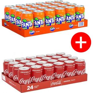 Coca Cola Blikjes 24 x 33cl + Fanta Blikjes 24 x 33cl - 48 blikjes totaal