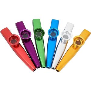 Kazoo Metaal 6 Stuks, Kazoo Fluit Rood/Blauw/Zilver/Goud/Paars/Groen, Muziekinstrumenten voor Kinderen