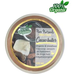 Cacao Butter 125 ml - ongeraffineerd en biologisch - Pure Naturals