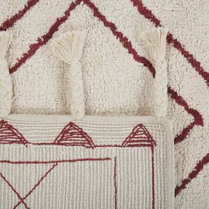 KENITRA - Laagpolig vloerkleed - Wit - 80 x 150 cm - Katoen