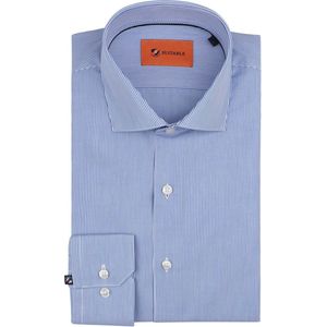 Suitable - Overhemd Strepen Blauw - Heren - Maat 43 - Slim-fit