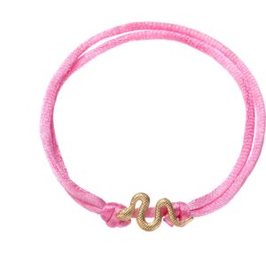 Go Dutch Label Armband touw slang Pink B2346-4