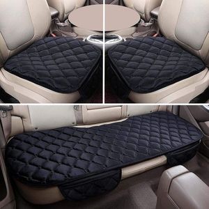 Autostoelbekleding, zitkussen, universeel, pluche, stoelhoezen, voorstoelhoezen, achterstoelhoezen, autovoertuig, stoelbeschermer (2 voorstoelhoezen, zwart)