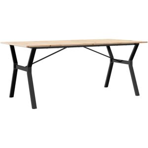 vidaXL Eettafel - Eettafels - Eetkamertafel - Tafel - Eettafel Y-frame 180x90x75 cm massief grenenhout en gietijzer