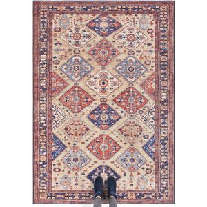 Flycarpets Elle Decoration - Vintage Vloerkleed - Afgan Kelim - Klassiek - Rood - 120x160 cm