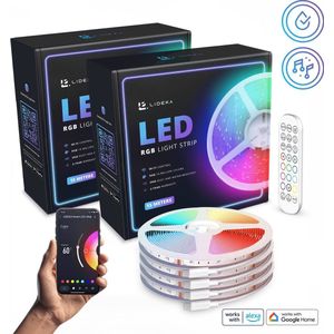 Lideka - LED Strip 30 (2x15) Meter RGB - met Afstandsbediening - Gaming Lichtstrip met App - LED-strips - Led Light Strip Verlichting - 660 LED Lights - Zelfklevend Led Licht