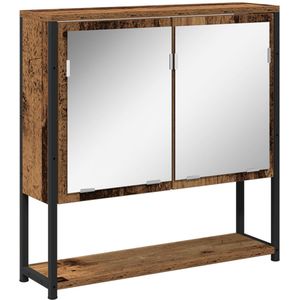 vidaXL - Badkamerspiegelkast - Oude - Hout - 60x16x60 - cm - Engineered - Hout