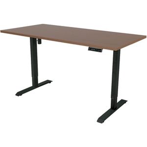 Sedero Elektrisch verstelbaar bureau - 180x80 cm - Single motor - Zwart met Donker eiken