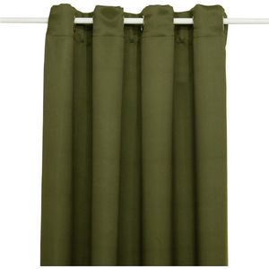 Atmosphera verduisterende gordijnen - set 2x stuks - B135 x L240 cm - olijf groen - geplooid - met ringen - kant en klaar