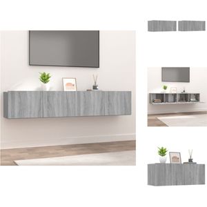vidaXL TV-meubel - Grijs Sonoma Eiken - 80 x 30 x 30 cm - 2 neerklapbare deuren - Kast