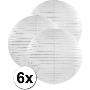 6x stuks witte luxe lampionnen van 50 cm