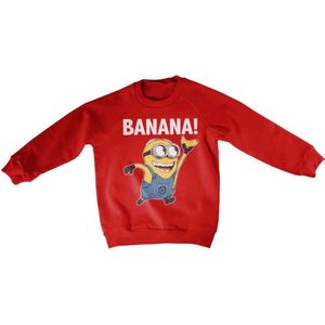 Minions Sweater/trui kids -Kids tm 6 jaar- Banana! Rood