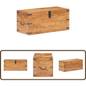 vidaXL Kist massief acaciahout 90x40x40 cm Houten Kist - Opbergkast - Kast - Acacia Hout - Vintage Kast